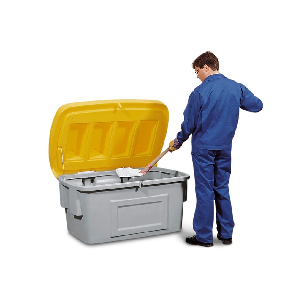 Streugutbehälter SB 200, grau/gelb, 200 Liter Produktabbildung Nr. 2: Streugutbehälter SB 200, grau/gelb, 200 Liter