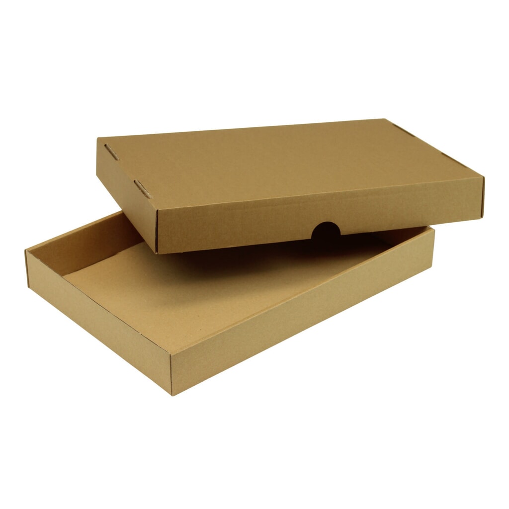 Produktabbildung: Stülpdeckelkarton, 335 x 230 x 45 mm ( L x B x H ), 2-teilig, braun, DIN C6
