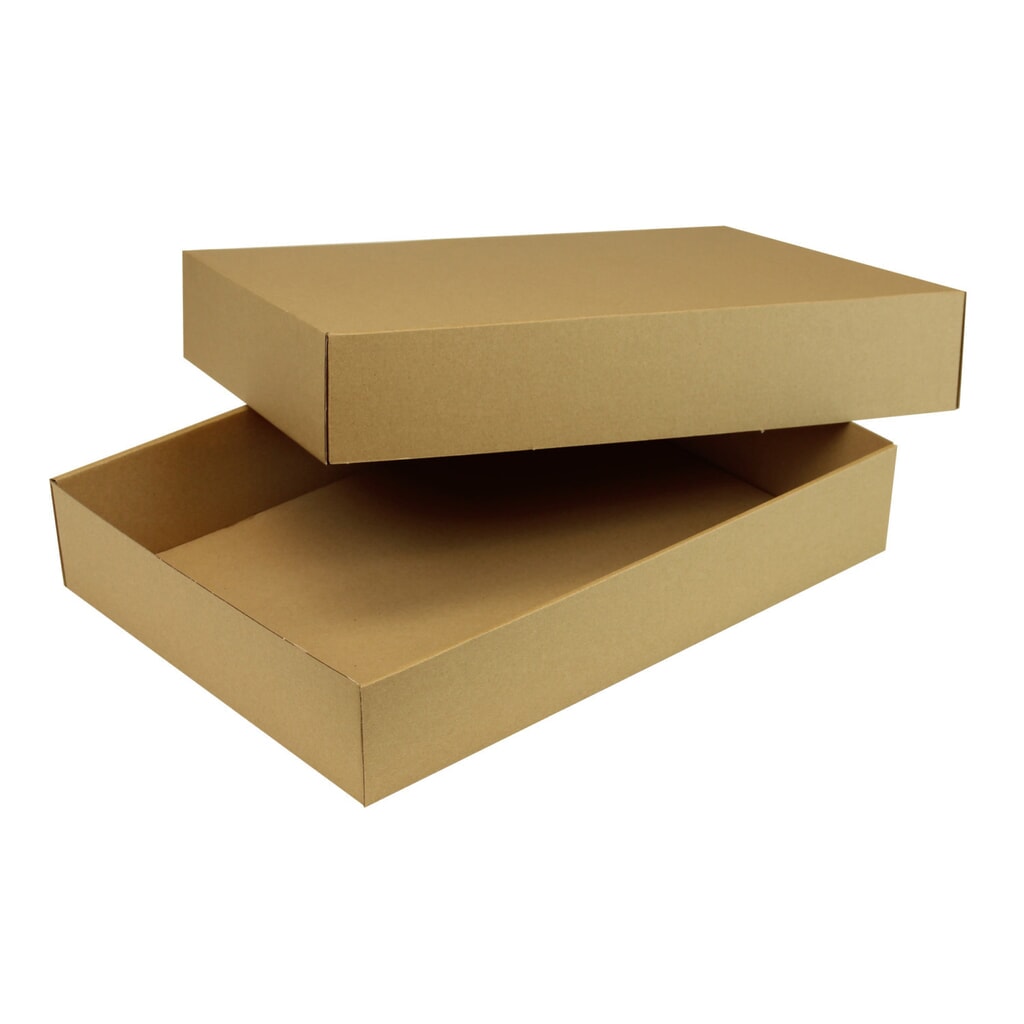 Stülpdeckelkarton, 435 x 315 x 80 mm ( L x B x H ), 2-teilig, braun, DIN A3 Produktabbildung: Stülpdeckelkarton, 435 x 315 x 80 mm ( L x B x H ), 2-teilig, braun, DIN A3