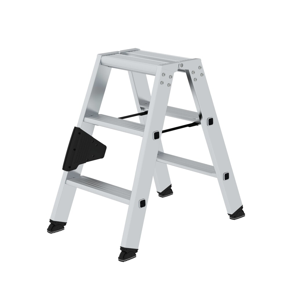 Produktabbildung: Stufen-Stehleiter beidseitig begehbar 2x3 Stufen