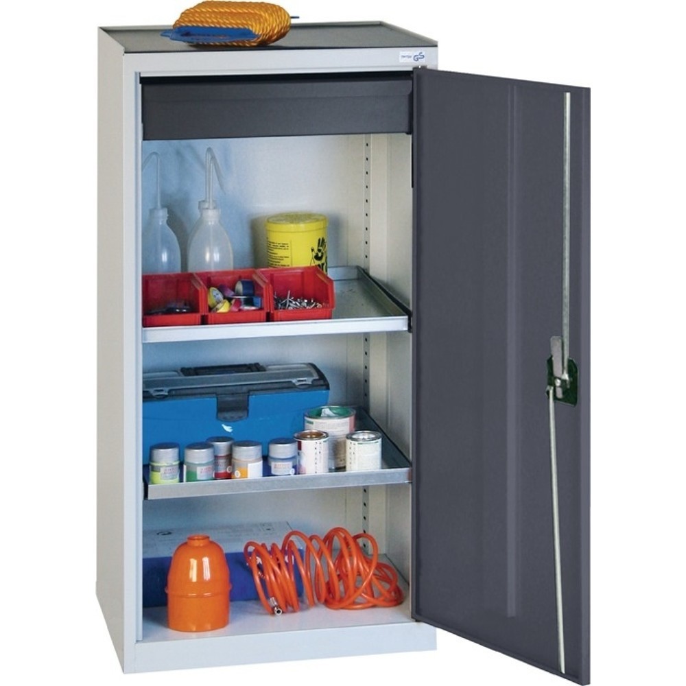 Illustration du produit: stumpf® Armoire à outils / armoire d'appoint, 2 tiroirs, 1 tablette, H 1 000xL 500xP 500 mm, gris clair / gris anthracite