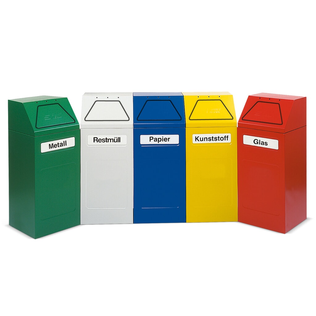 Produktabbildung: stumpf® Wertstoffsammler, 65 Liter, selbstschließend, selbstlöschend, blau
