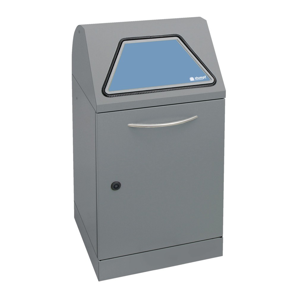 Produktabbildung: stumpf® Wertstoffsammler, mit Abfallsackhalter, Stahlblech, verzinkt, 45 Liter, graualuminium