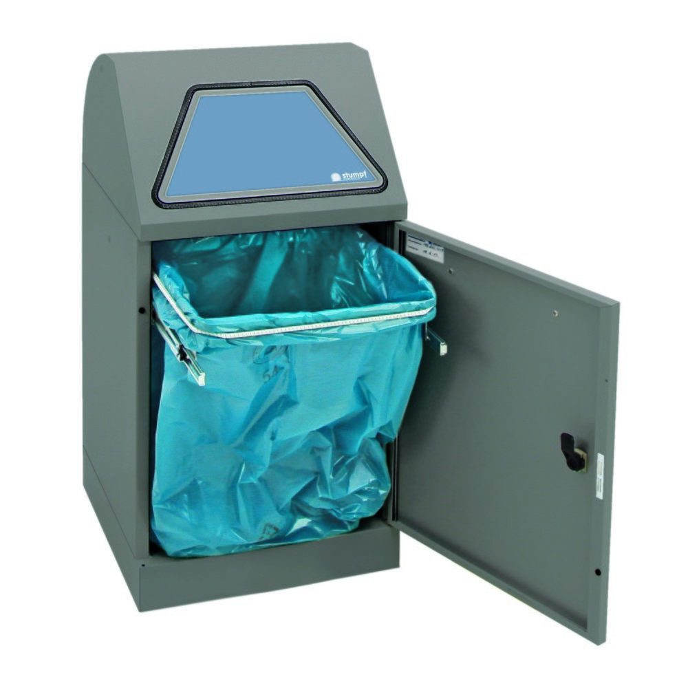Produktabbildung Nr. 4: stumpf® Wertstoffsammler, mit Abfallsackhalter, Stahlblech, verzinkt, 45 Liter, graualuminium