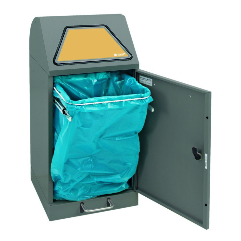 Produktabbildung Nr. 5: stumpf® Wertstoffsammler mit Fußpedal, inkl. Abfallsackhalter, Stahlblech, verzinkt, 60 Liter, graualuminium