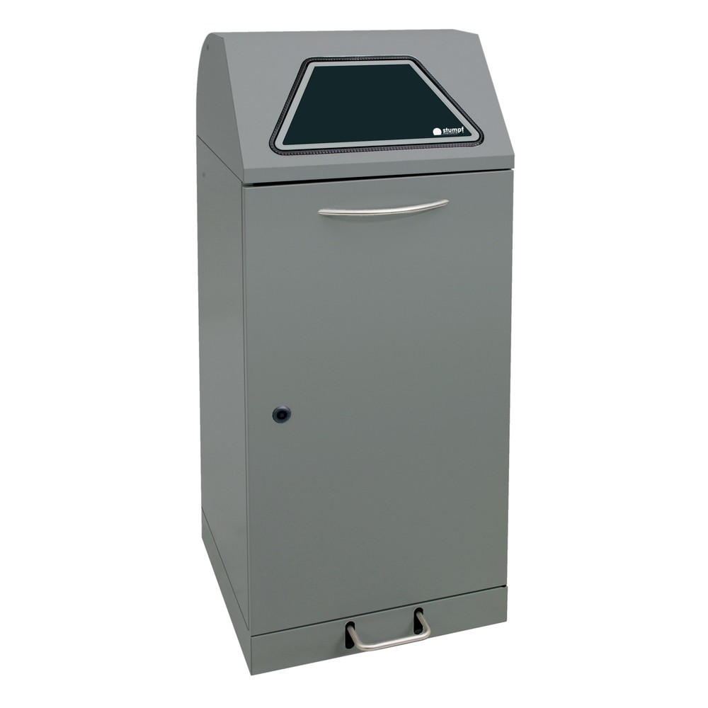 Produktabbildung Nr. 1: stumpf® Wertstoffsammler mit Fußpedal, inkl. Abfallsackhalter, Stahlblech, verzinkt, 120 Liter, graualuminium