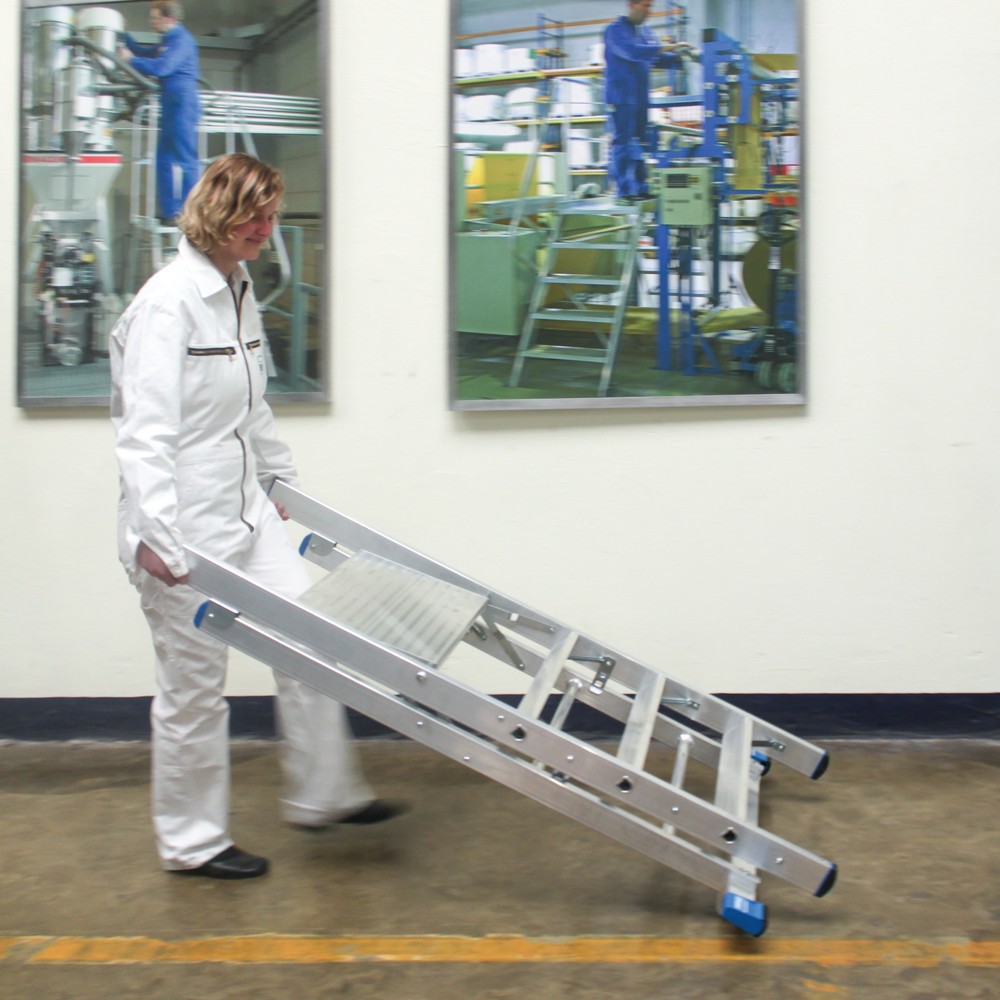 Číslo obrázku produktu 3: Schůdek KRAUSE® Profi z hliníku, se 2 kolečky, 4 stupně