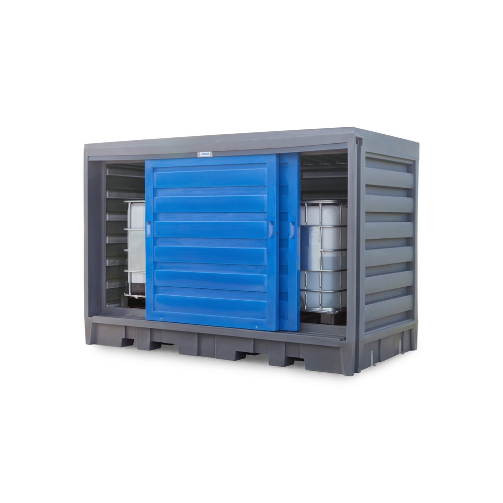 Číslo obrázka výrobku 5: Sudový kontajner z PE, v x š x h 2 170 x 3 200 x 1 740 mm, 2x IBC alebo 8x 200 l