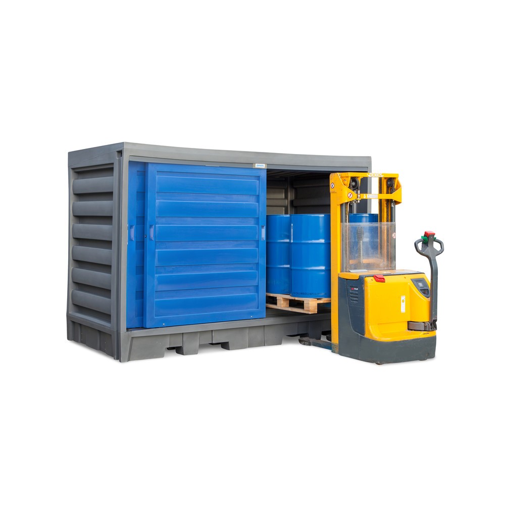 Číslo obrázka výrobku 11: Sudový kontajner z PE, v x š x h 2 170 x 3 200 x 1 740 mm, 2x IBC alebo 8x 200 l
