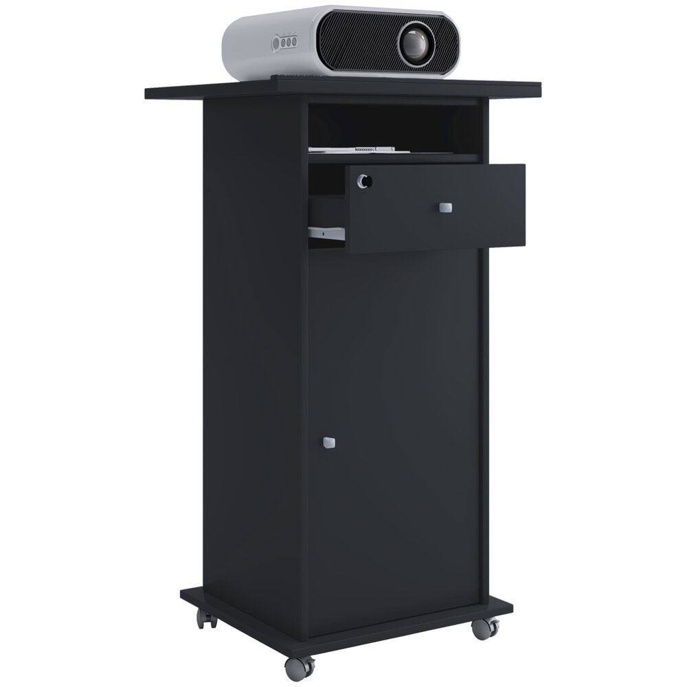 N° de l'image du produit 1 : Support pour vidéoprojecteur VCM Neta avec porte, noir
