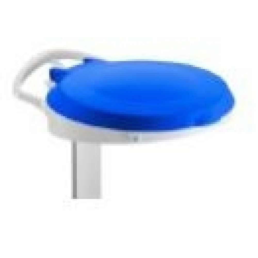 Immagine del prodotto n. 2: Supporto per sacchetto dei rifiuti a pedale mobile Delta I, per sacchi da 120 litri, 2 ruote + 2 rulli orientabili, telaio bianco, coperchio blu