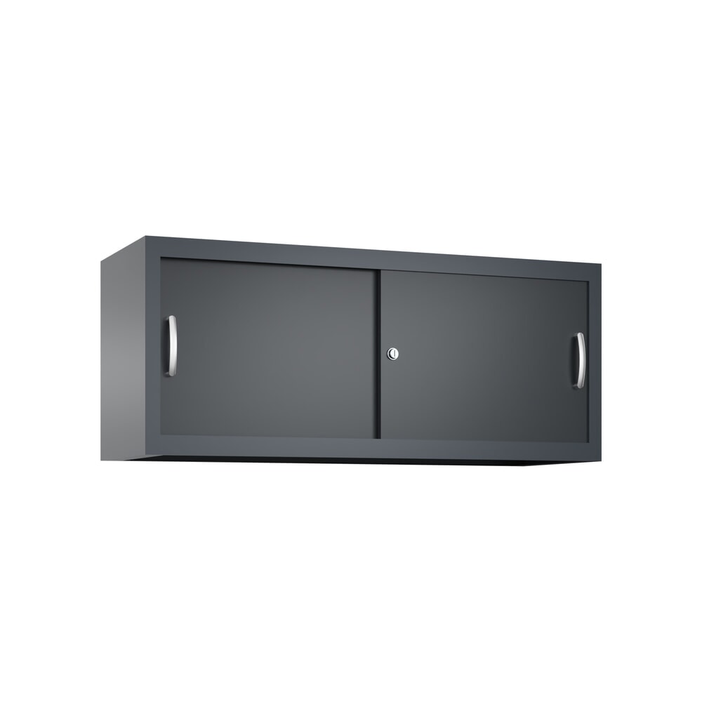 N° de l'image du produit 1 : Surmeuble pour armoire à portes coulissantes d’atelier C+P, H x l x P 500 x 1 200 x 400 mm, gris anthracite, gris noir