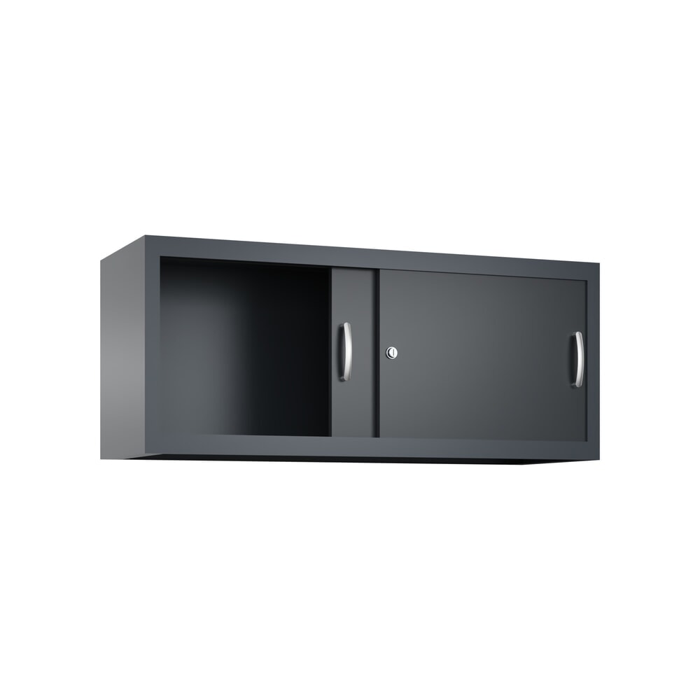 N° de l'image du produit 2 : Surmeuble pour armoire à portes coulissantes d’atelier C+P, H x l x P 500 x 1 200 x 400 mm, gris anthracite, gris noir