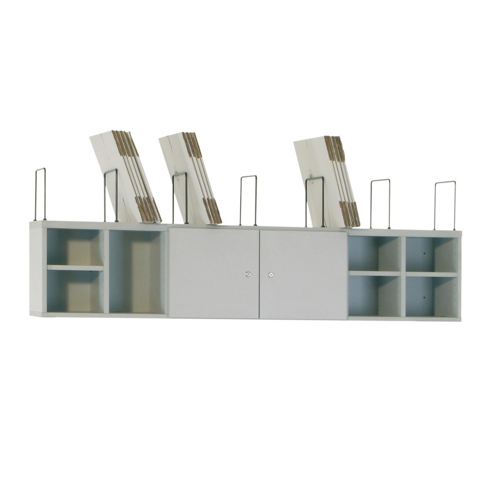 N° de l'image du produit 1 : Système d’armoires avec portes pour les Rocholz tables d’emballage SYSTEM 2000, séparateurs et tablettes, gris clair