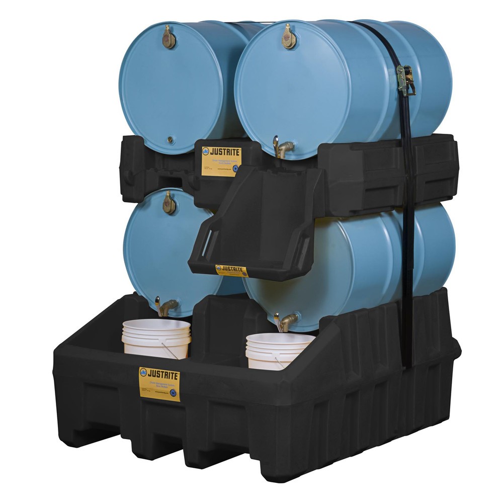 N° de l'image du produit 2 : Système de gestion des fûts Justrite, module de base, capacité 250 l, noir