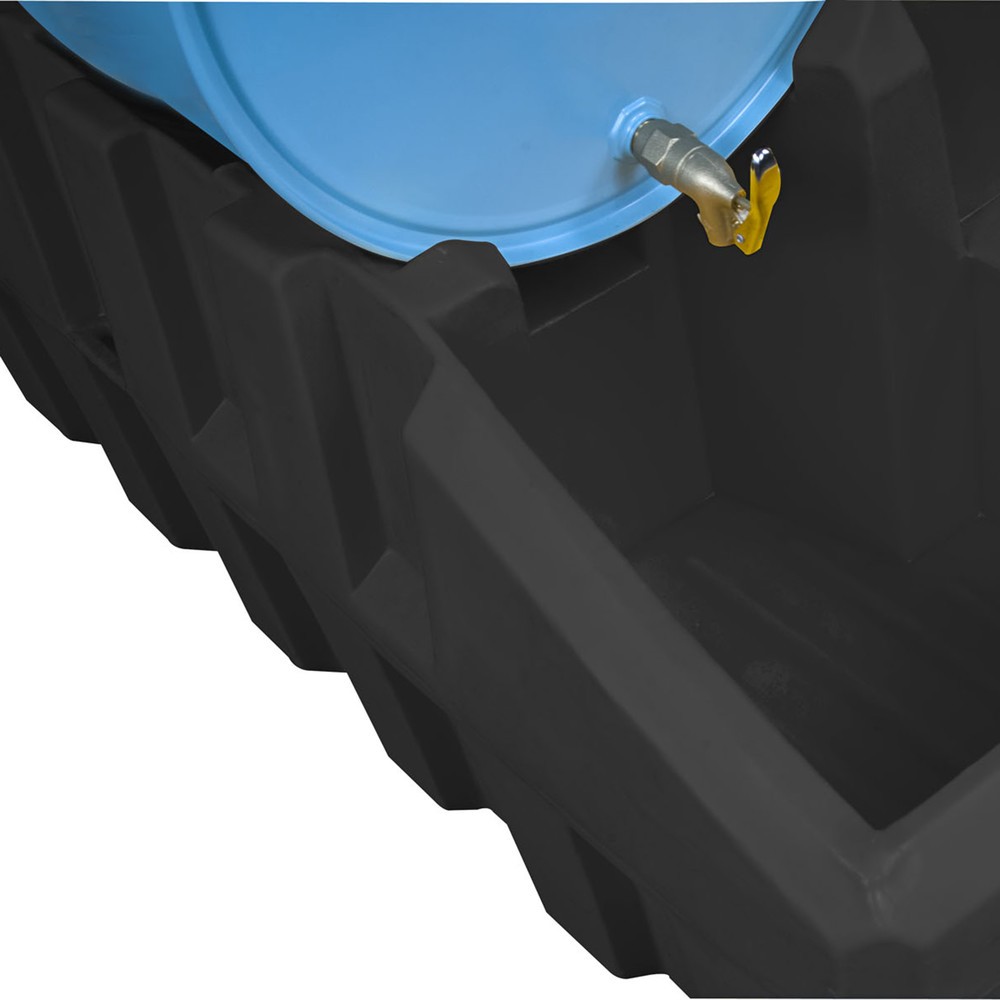 N° de l'image du produit 3 : Système de gestion des fûts Justrite, module de base, capacité 250 l, noir