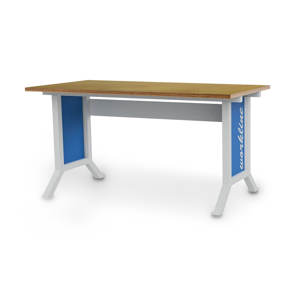 Illustration du produit: Système de poste de travail, table de base, réglage de la hauteur par pinces Bedrunka+Hirth, bleu clair