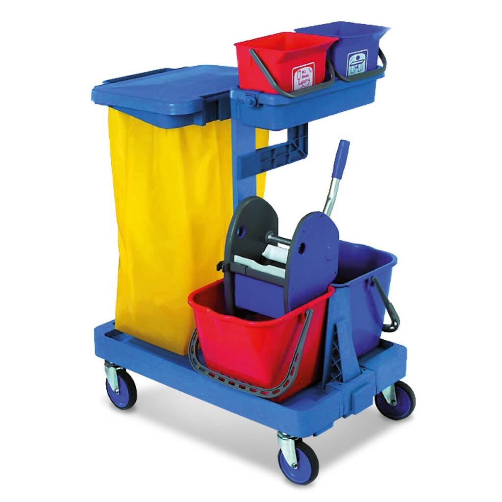 Systemwagen-Set Harema®, Eimer 2x 9 Liter + 2x 15 Liter Produktabbildung: Systemwagen-Set Harema®, Eimer 2x 9 Liter + 2x 15 Liter