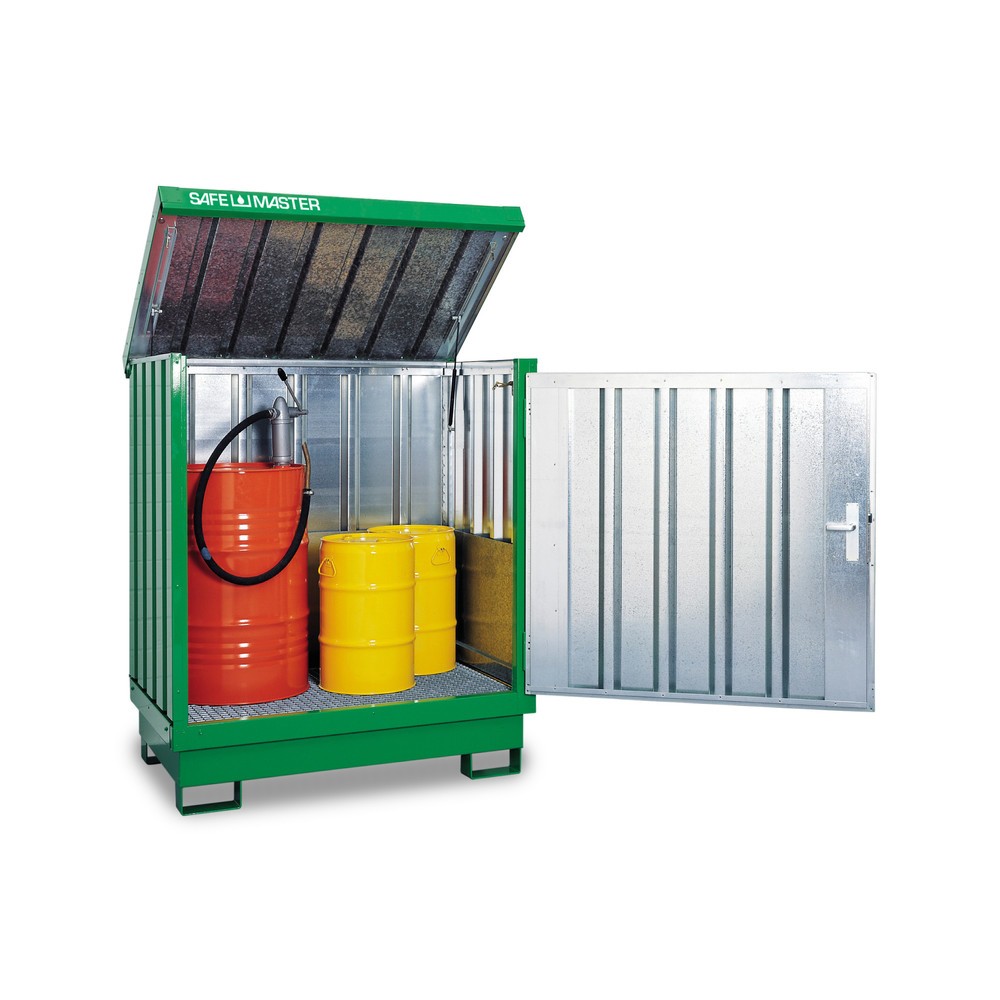Zdjęcie produktu: Szafa na substancje niebezpieczne, ocynkowana i polakierowana 2 x 200 l, wys. x szer. x gł. 1685 x 1420 x 1080 mm, zielony trawiasty