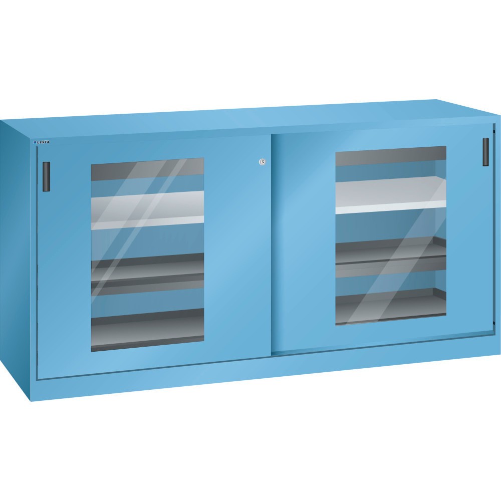 Zdjęcie produktu: Szafa narzędziowa LISTA, (szer. x gł. x wys.) 2000 x 580 x 1000 mm, 4 wysuwane tace, 2 szuflady, jasnoniebieska