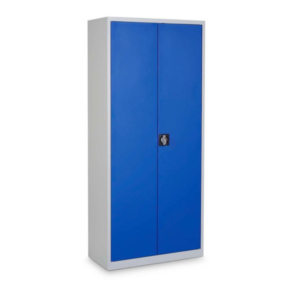 Zdjęcie produktu nr 1: Szafa uniwersalna HEMMDAL HUS-1, zamek bębenkowy z ryglem obrotowym, 4,5 poz., wys. x szer. x gł. 1800 x 800 x 380 mm, półki ocynkowane, kolor jasnoszary/niebieski gencjanowy