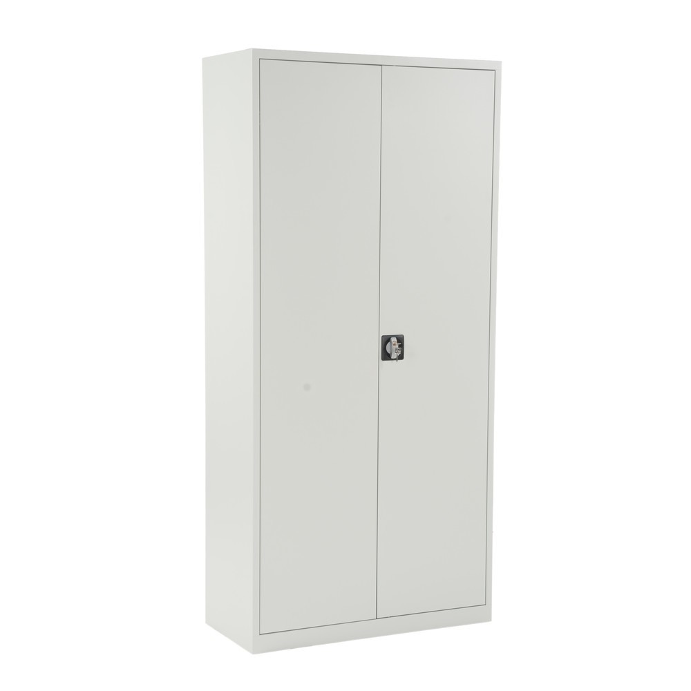Zdjęcie produktu: Szafa uniwersalna HEMMDAL HUS-1, zamek bębenkowy z ryglem obrotowym, 4,5 poz., wys. x szer. x gł. 1800 x 800 x 380 mm, półki ocynkowane, kolor jasnoszary