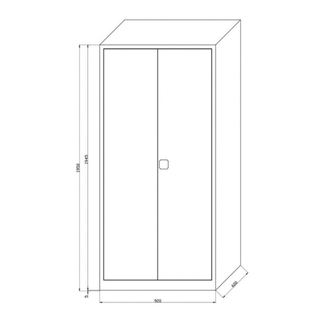 Zdjęcie produktu nr 2: Szafa z drzwiami skrzydłowymi HEMMDAL HF-ST, 5 poziomów, wys. x szer. x gł. 1950 x 920 x 600 mm, półki powlekane proszkowo, kolor jasnoszary/niebieski gencjanowy