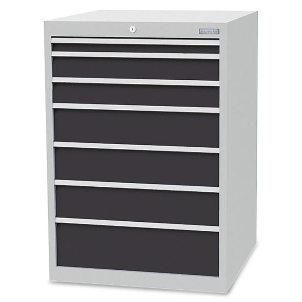 Zdjęcie produktu nr 1: Szafa z szufladami Bedrunka+Hirth R 24-24, wys. x szer. x gł. 1019 x 705 x 736 mm, kolor jasnoszary, kolor antracytowoszary, 7 x szuflada 1 x 50 + 2 x 100 + 3 x 150 + 1 x 200 mm