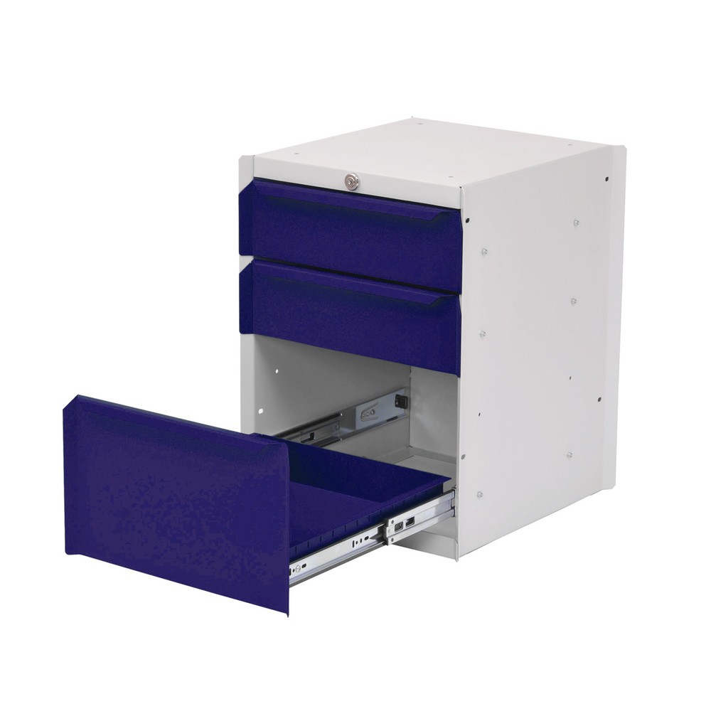 Zdjęcie produktu nr 1: Szafka dolna Bedrunka+Hirth z 3 szufladami do stanowiska pracy (stół), wys. x szer. x gł. 500 x 370 x 400 mm, niebieski kobaltowy