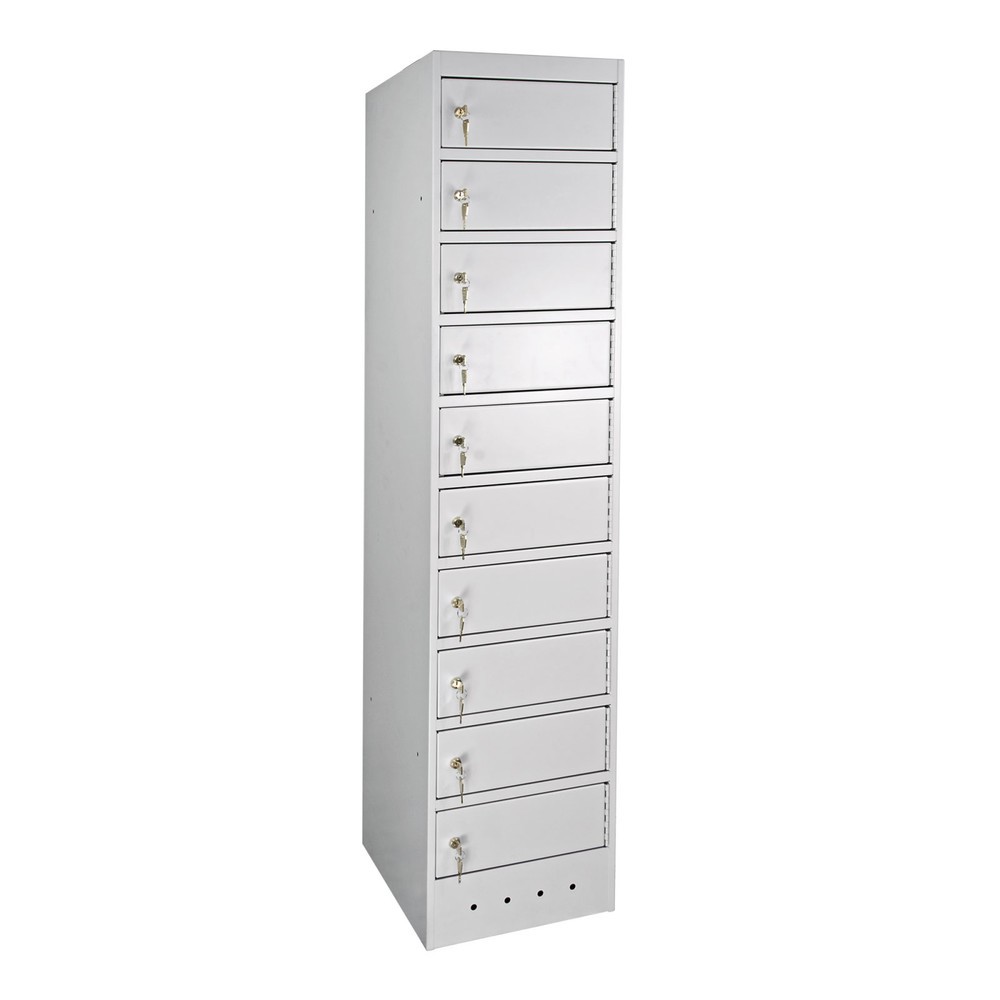 Zdjęcie produktu: Zamykana szafka na laptopa, wys. x szer. x gł. 1800 x 400 x 500 mm, 10 komór, w tym zasilanie