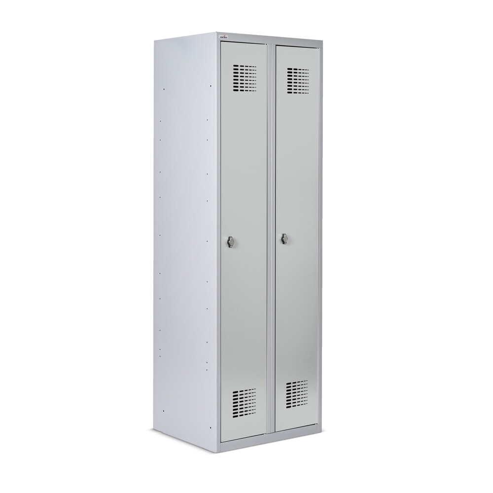 Zdjęcie produktu nr 2: Szafka Steinbock® podłogowa, 2 przegrody, zamek/zamknięcie z ryglem obrotowym, wys. x szer. x gł. 1800 x 600 x 500 mm, jasnoszary/antracytowoszary