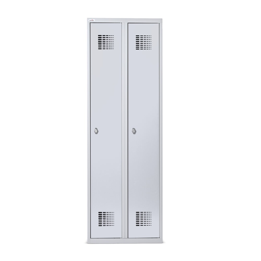 Zdjęcie produktu nr 3: Szafka Steinbock® podłogowa, 2 przegrody, zamek/zamknięcie z ryglem obrotowym, wys. x szer. x gł. 1800 x 600 x 500 mm, jasnoszary/antracytowoszary