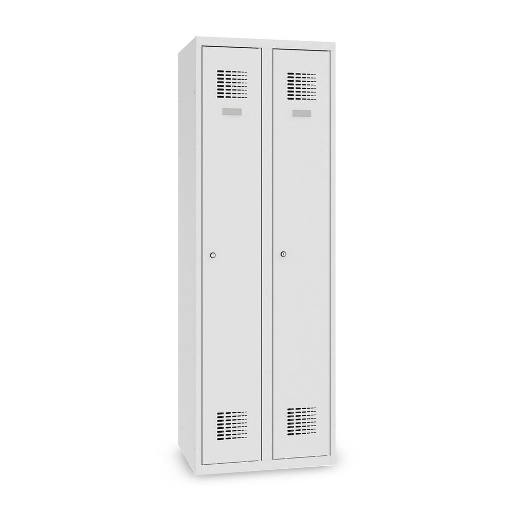 Zdjęcie produktu nr 1: Szafka Steinbock®, podłogowa, 2 przegrody, zamek cylindryczny, wys. x szer. x gł. 1800 x 600 x 500 mm, jasnoszary/antracytowoszary