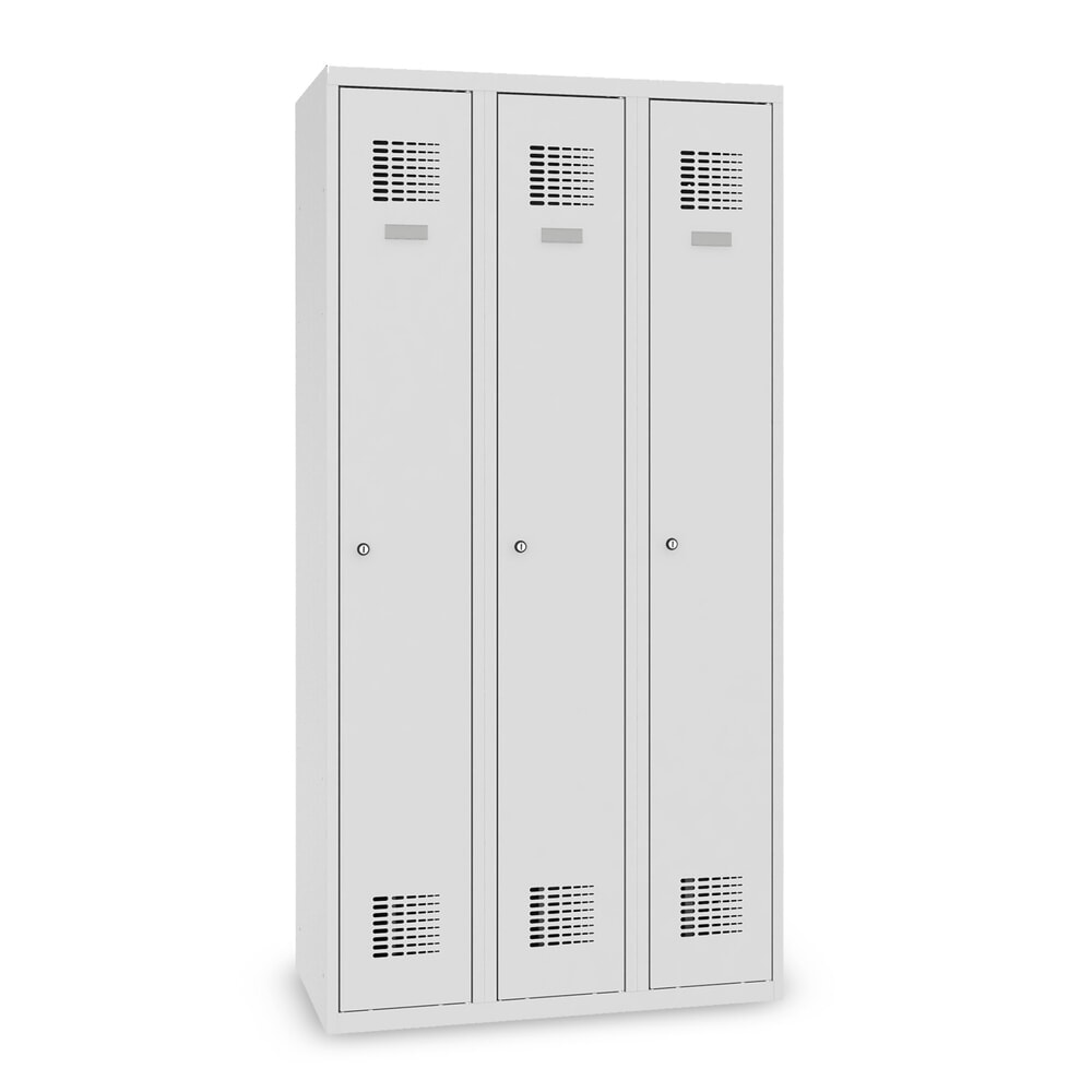 Zdjęcie produktu nr 1: Szafka Steinbock® podłogowa, 3 przegrody, zamek/zamknięcie z ryglem obrotowym, wys. x szer. x gł. 1800 x 900 x 500 mm, jasnoszary/antracytowoszary
