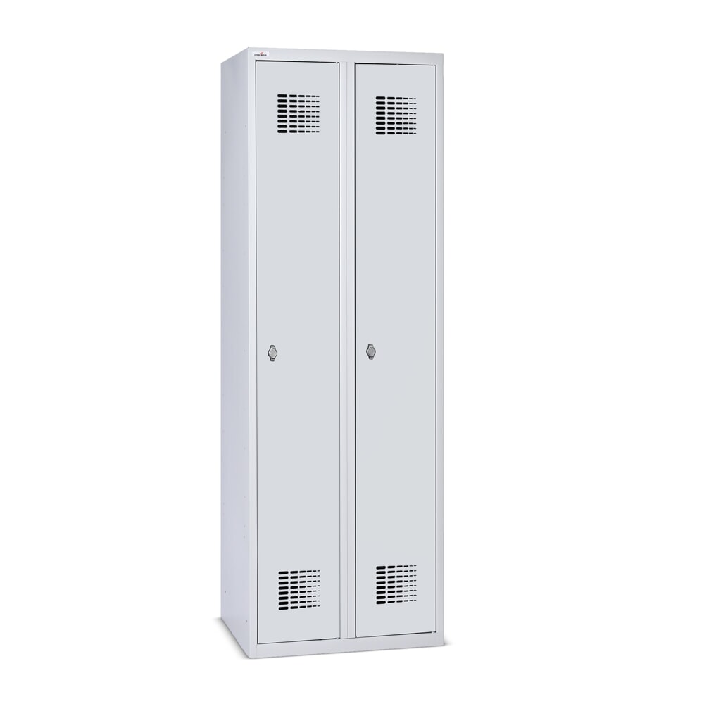 Zdjęcie produktu nr 1: Szafka Steinbock® podłogowa, 2 przegrody, zamek/zamknięcie z ryglem obrotowym, wys. x szer. x gł. 1800 x 600 x 500 mm, jasnoszary/antracytowoszary