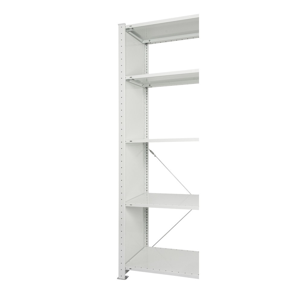 Productafbeelding nr. 3: T-profiel frame van massief plaatstaal MULTIplus voor legbordrek SCHULTE, lichtgrijs, voorgemonteerd, hxd 2.000 x 600 mm