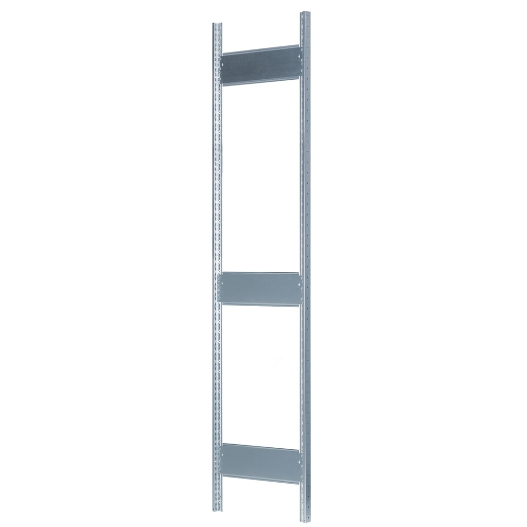 Produktabbildung: T-Profil-Rahmen MULTIplus für SCHULTE Fachbodenregal, verzinkt, vormontiert, 3 Tiefenriegel, HxT 2.000 x 400 mm