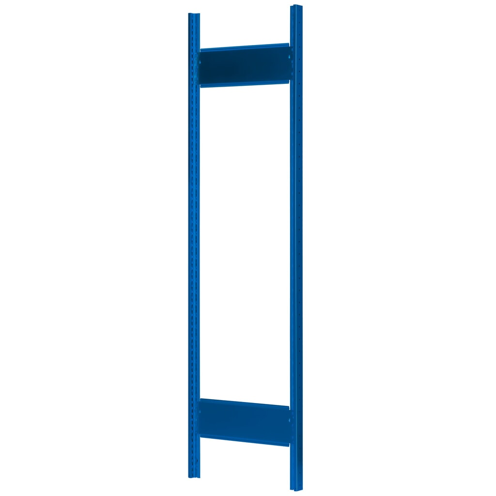 Produktabbildung: T-Profil-Rahmen MULTIplus für SCHULTE Fachbodenregal, enzianblau, vormontiert, 2 Tiefenriegel, HxT 2.000 x 300 mm