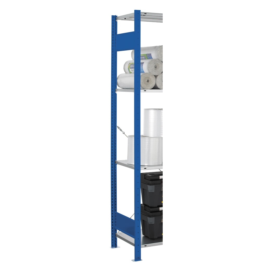 T-Profil-Rahmen MULTIplus für SCHULTE Fachbodenregal, enzianblau, vormontiert, 2 Tiefenriegel, HxT 2.000 x 500 mm Produktabbildung Nr. 2: T-Profil-Rahmen MULTIplus für SCHULTE Fachbodenregal, enzianblau, vormontiert, 2 Tiefenriegel, HxT 2.000 x 500 mm