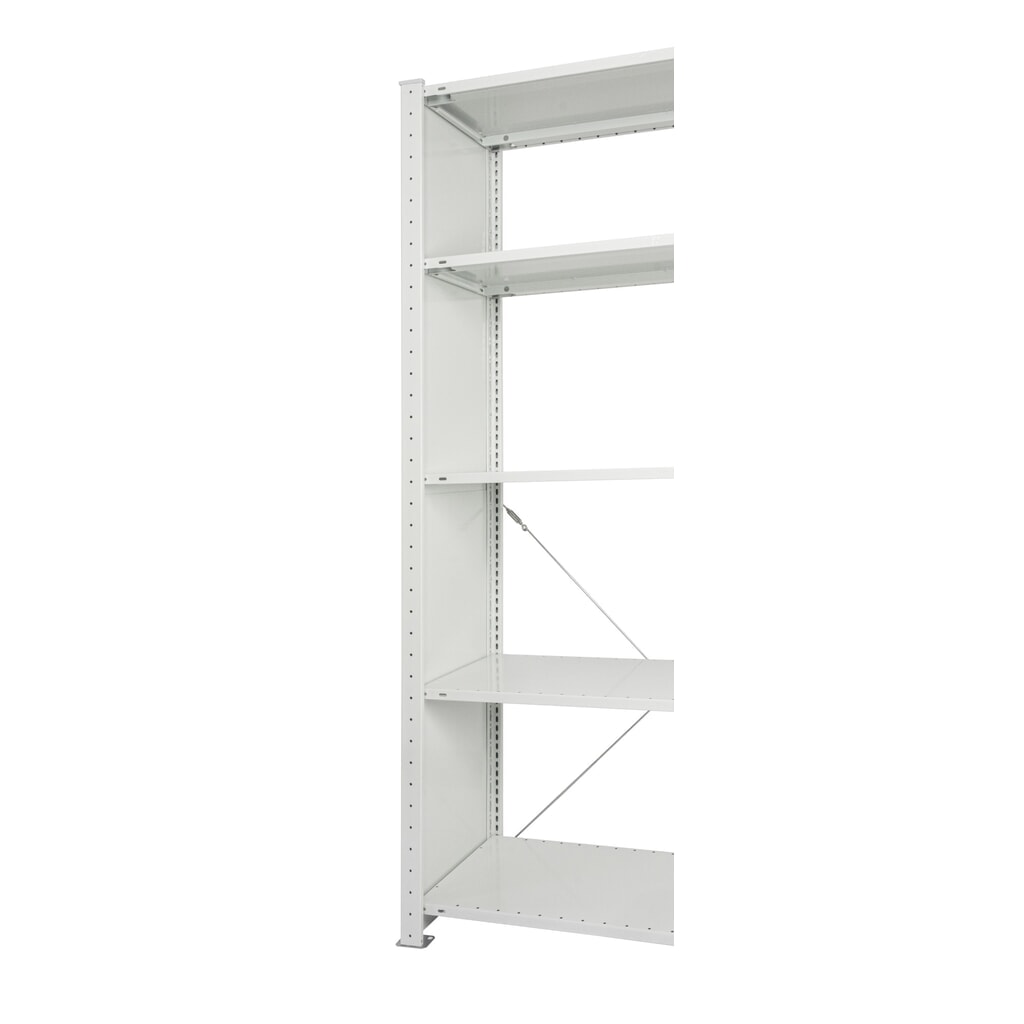 Produktabbildung Nr. 3: T-Profil-Vollblechrahmen MULTIplus für SCHULTE Fachbodenregal, lichtgrau, vormontiert, HxT 2.000 x 400 mm