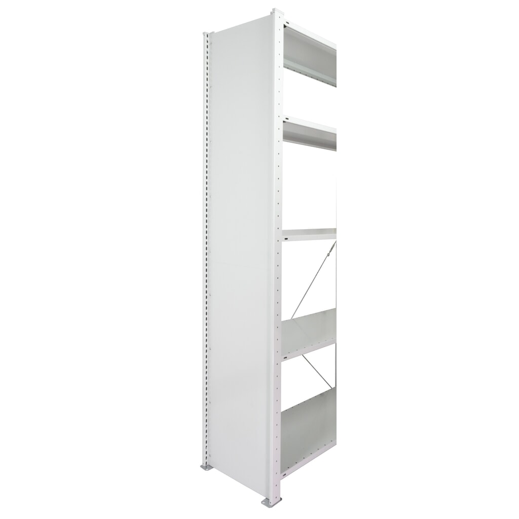 T-Profil-Vollblechrahmen MULTIplus für SCHULTE Fachbodenregal, lichtgrau, vormontiert, HxT 2.500 x 400 mm Produktabbildung Nr. 2: T-Profil-Vollblechrahmen MULTIplus für SCHULTE Fachbodenregal, lichtgrau, vormontiert, HxT 2.500 x 400 mm