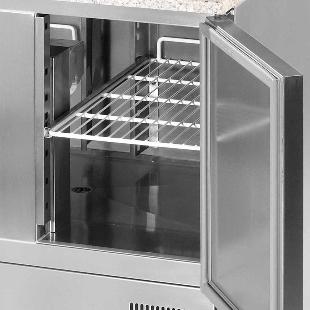N° de l'image du produit 2 : Table à pizza Stalgast Starline, 2 portes, avec plateau réfrigéré 5x GN1/6