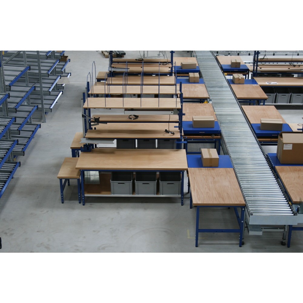 N° de l'image du produit 2 : DAHMEN Table d’emballage Multiplex réglable manuellement en hauteur, simple face, H x l x P 710-960 x 2 000 x 900 mm