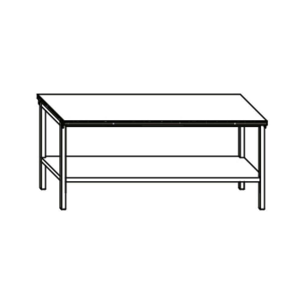 N° de l'image du produit 3 : Table d’établi PAVOY avec tablette, H x l x P 900 x 2 000 x 700 mm, gris clair