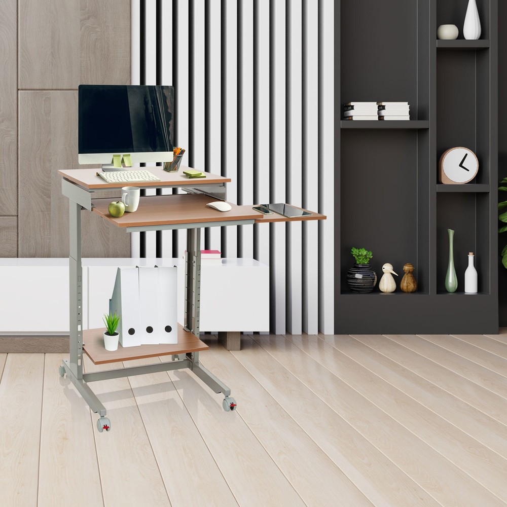 N° de l'image du produit 4 : Table d'ordinateur / bureau hjh OFFICE WORKSTATION, gris / hêtre