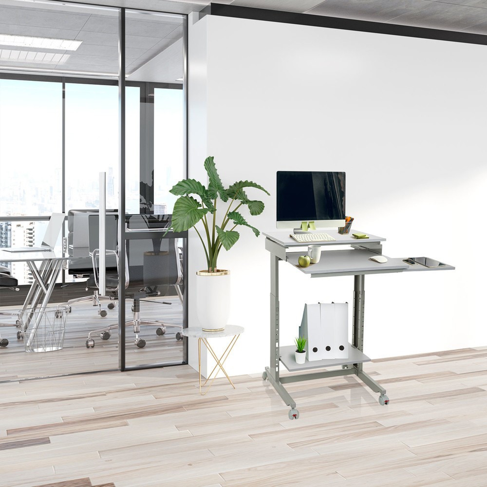 N° de l'image du produit 3 : Table d'ordinateur / bureau hjh OFFICE WORKSTATION, gris