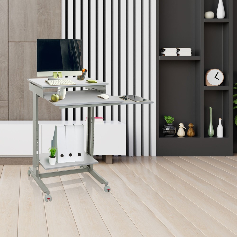 N° de l'image du produit 4 : Table d'ordinateur / bureau hjh OFFICE WORKSTATION, gris