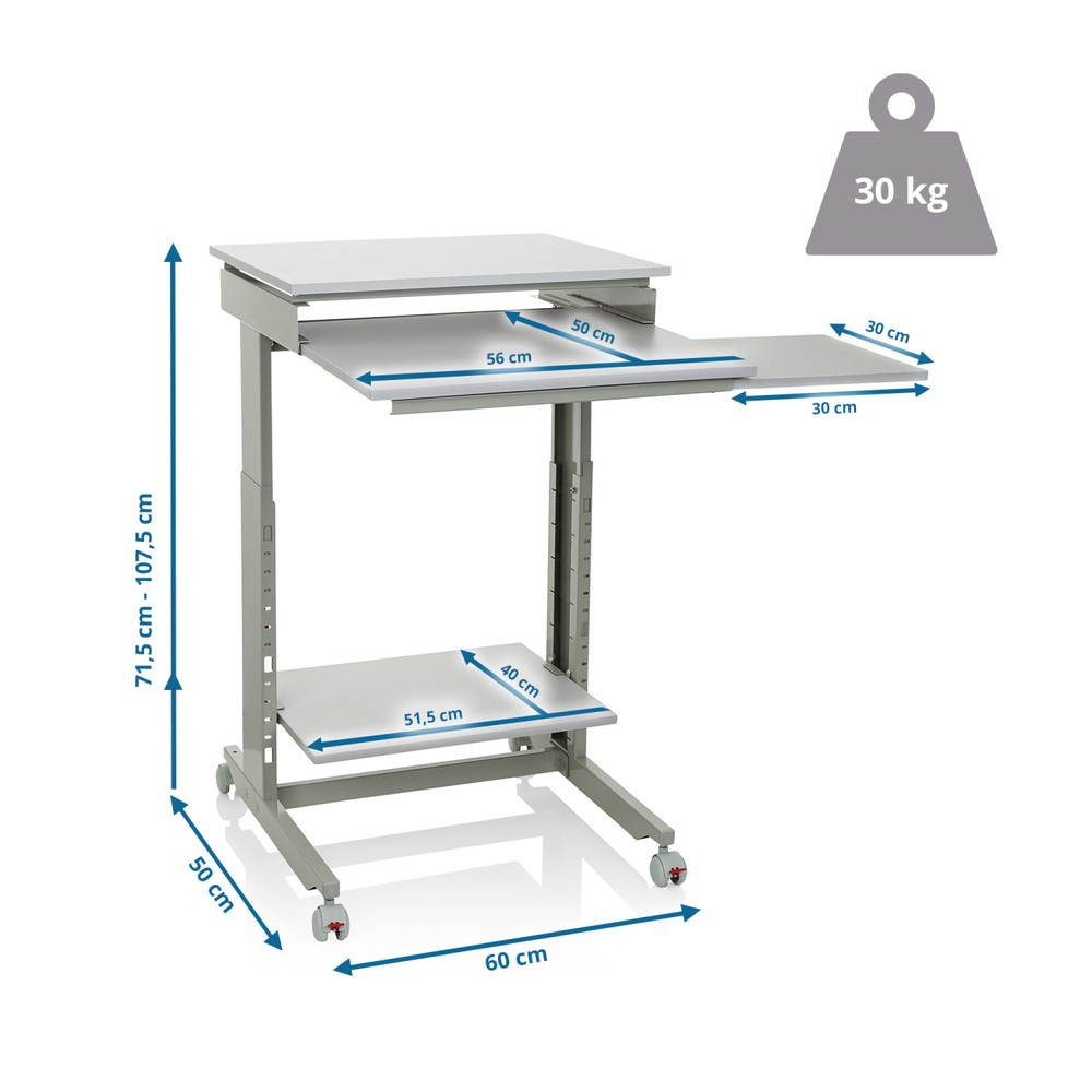 N° de l'image du produit 5 : Table d'ordinateur / bureau hjh OFFICE WORKSTATION, gris