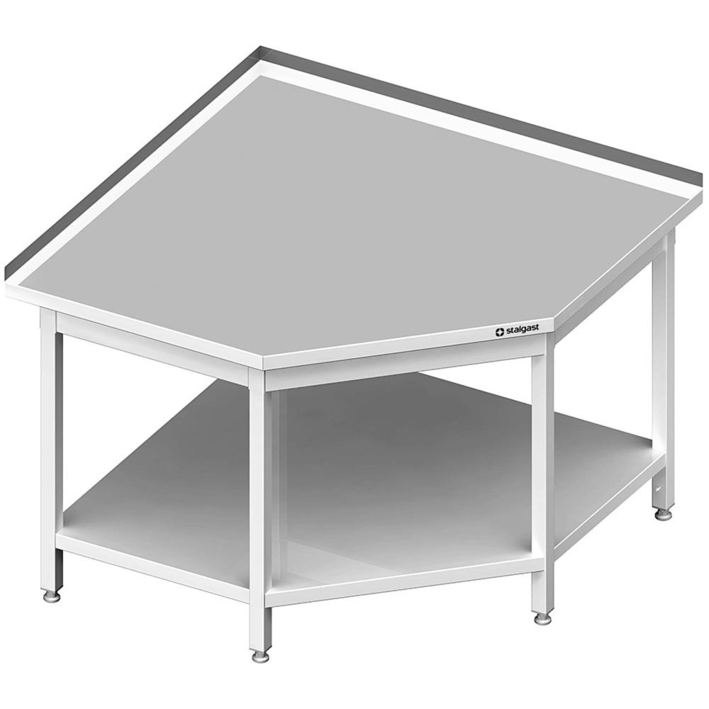 Illustration du produit: Table de travail d’angle Stalgast avec fond, 600 x 600 x 850 mm, avec rebord, soudé