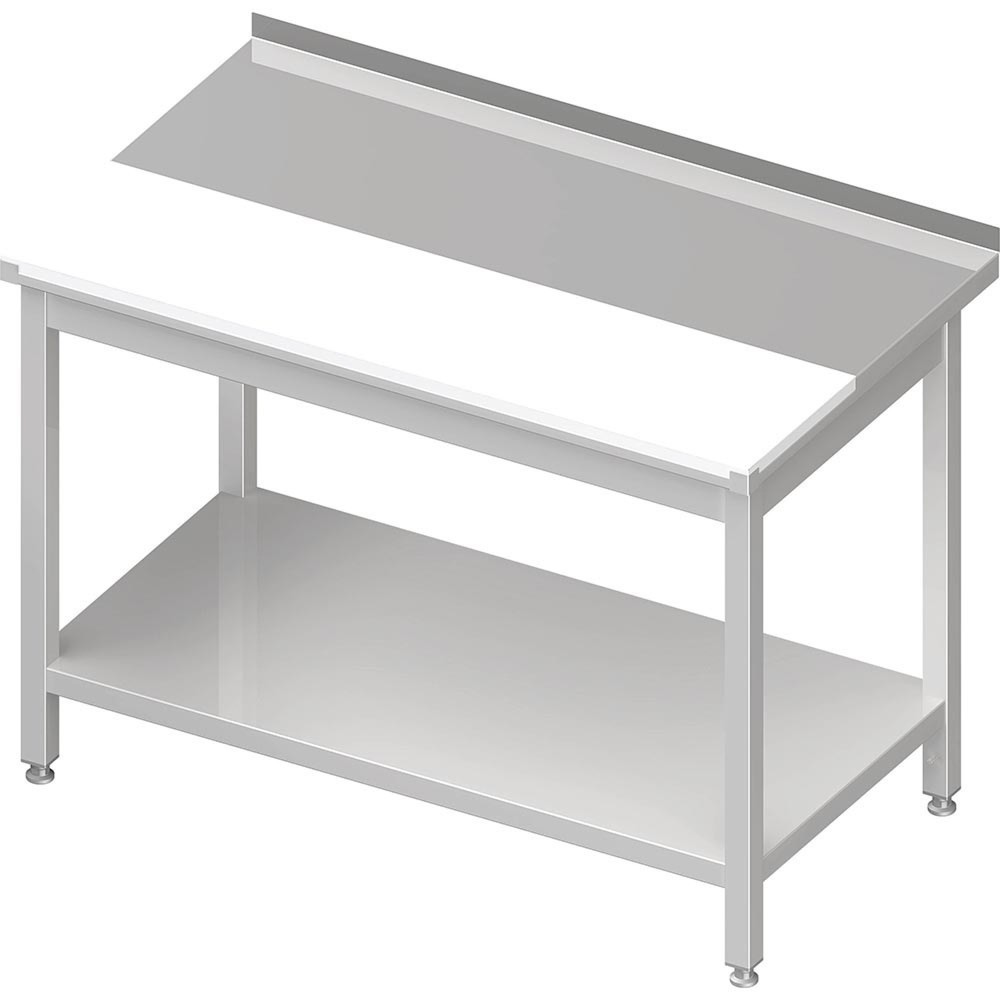Illustration du produit: Table de travail Stalgast avec fond, 800 x 600 x 850 mm, avec plaque de découpe en PE encastrée, avec rebord, soudée